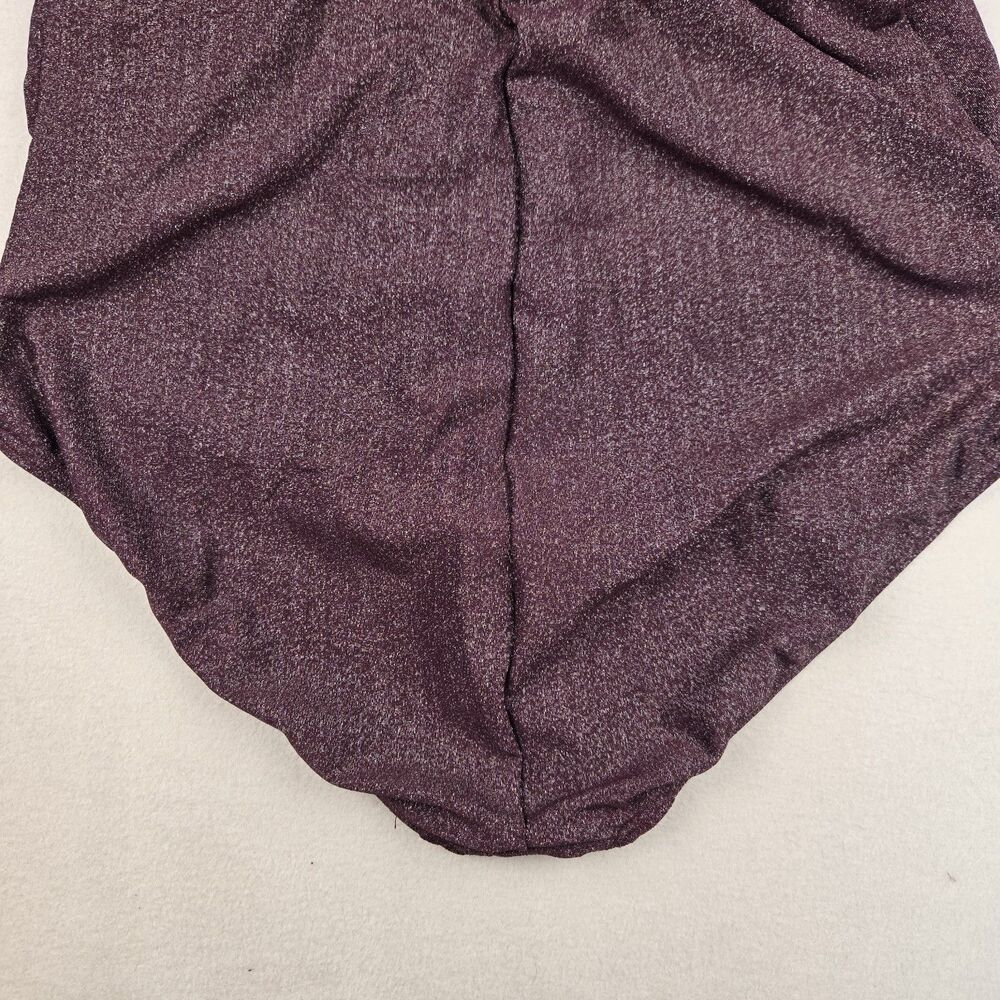 Lands' End Size 22W One Piece Purple Metallic Glitter Swimsuit Criss Cross Back - Picture 6 of 8